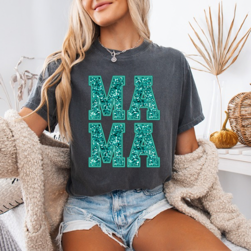 TEAL SEQUINED MAMA