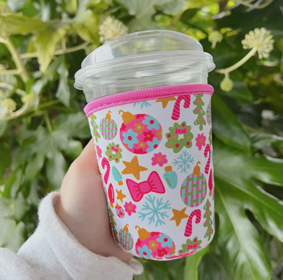 Pink Christmas-Coffee Cup Cover