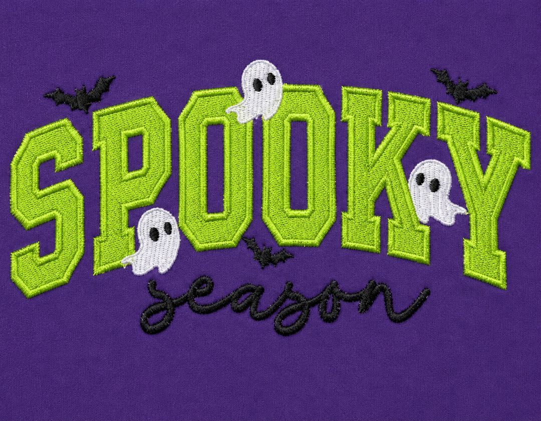 Spooky Season Embroidered Sweater (Purple)