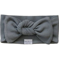 Grey Organic Cotton Ribbed Head Wrap