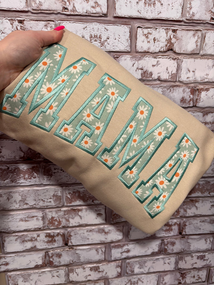 Teal Daisy Mama Sweater