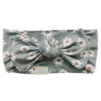 Light Green Daisy Bamboo Head Wrap