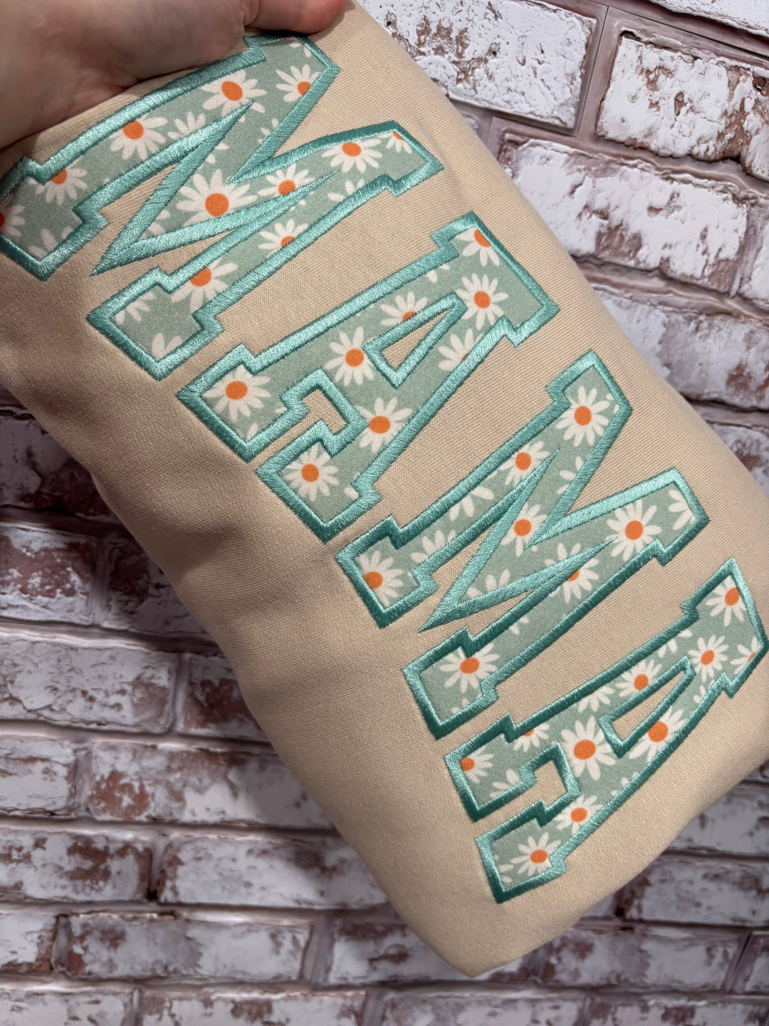 Teal Daisy Mama Sweater