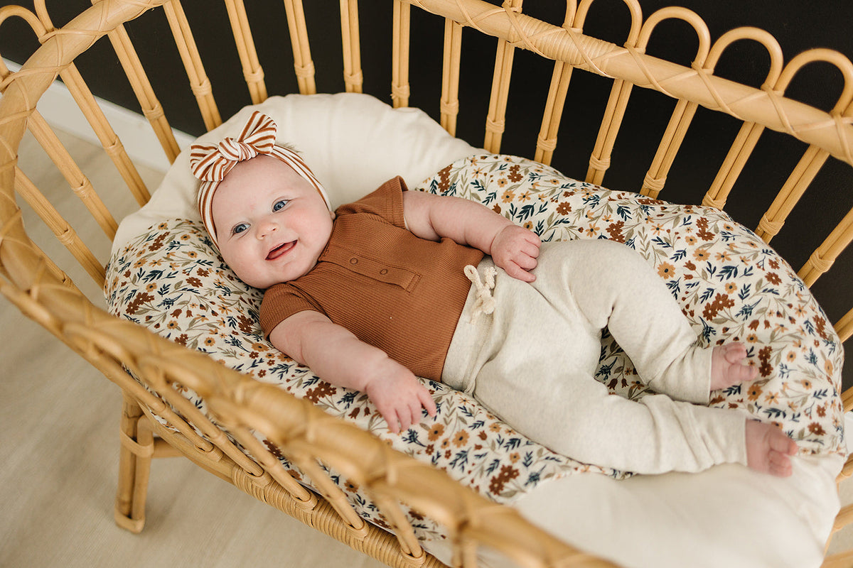 Rust Organic Cotton Ribbed Snap Bodysuit