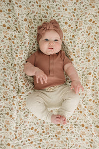 Dusty Rose Organic Cotton Ribbed Snap Bodysuit