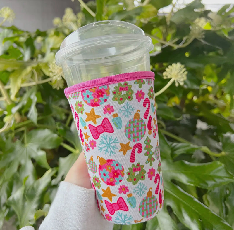 Pink Christmas-Coffee Cup Cover