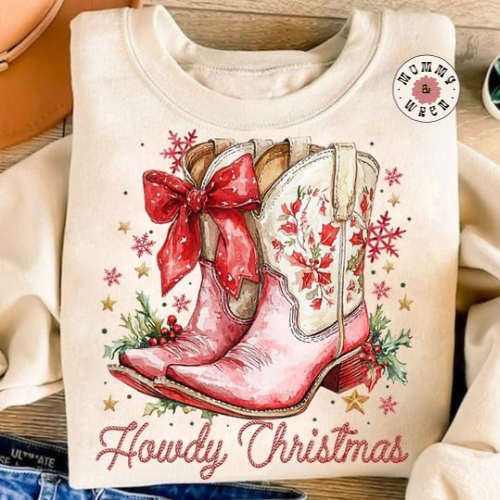 Red Howdy Christmas Boots