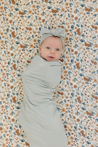 Sage Bamboo Stretch Swaddle