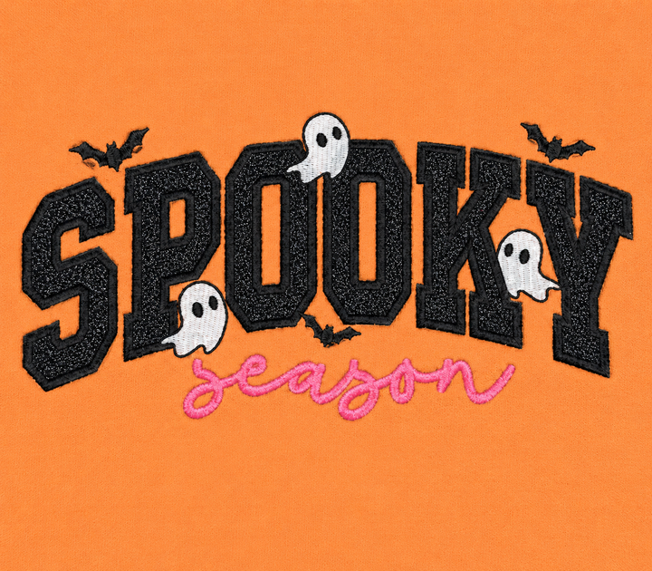 Spooky Season Embroidered Sweater (Orange)