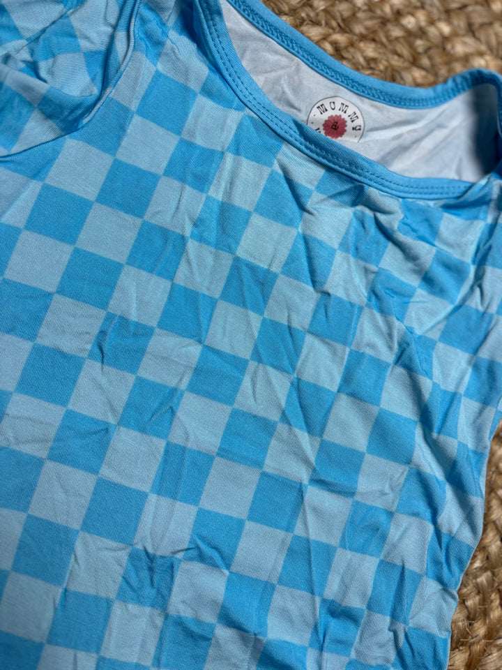 Blue Checkered Onesie