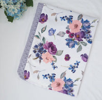 Purple Blush Flower Baby Blanket