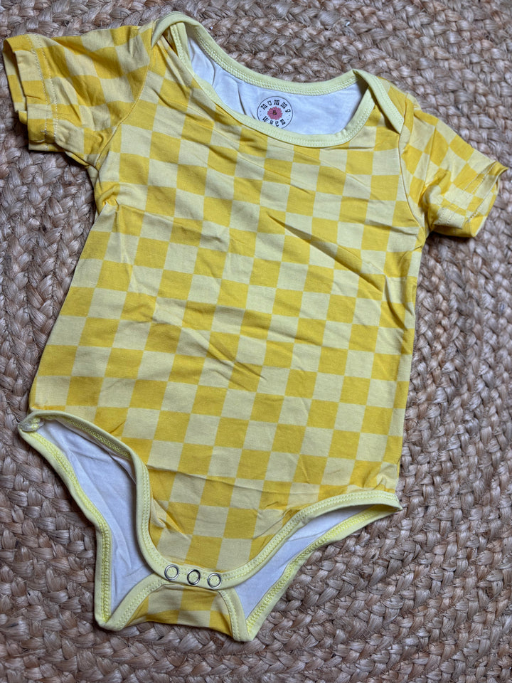 Yellow Checkered Onesie