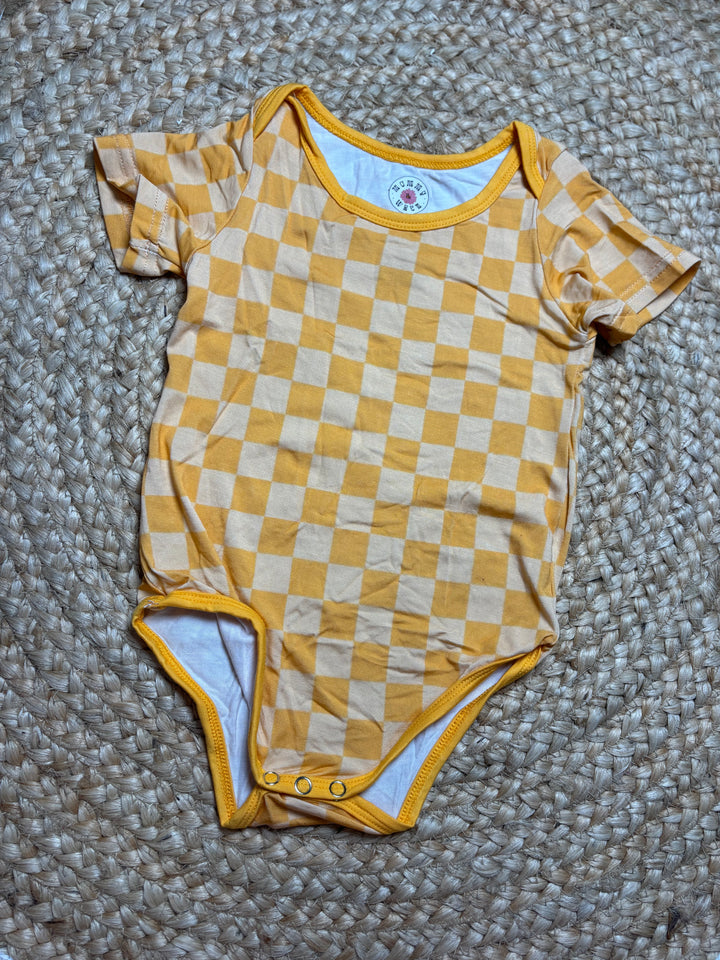 Orange Checkered Onesie