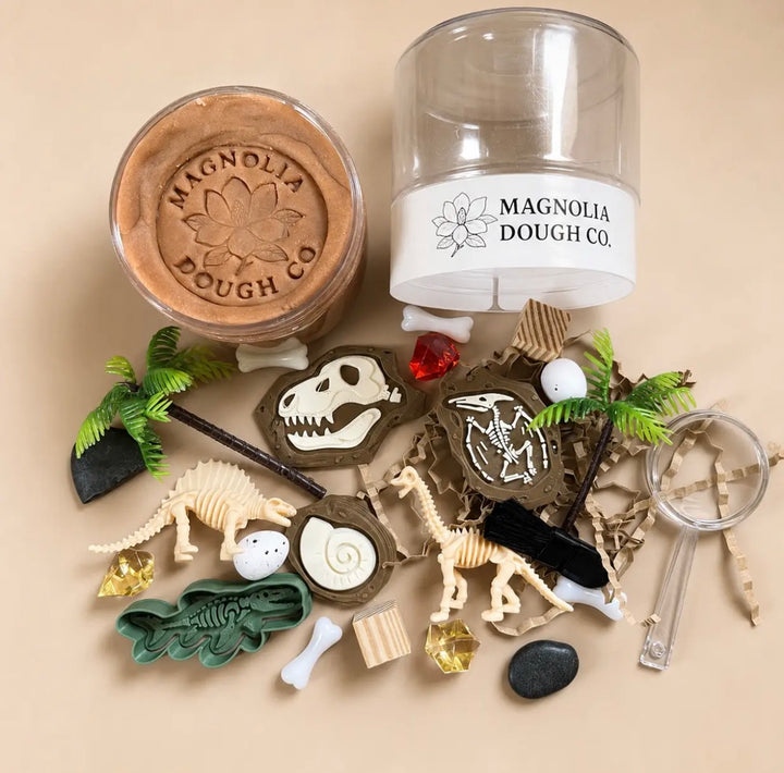Kids Sensory Play Dough Jar | Dino Fossil Dig | Non Toxic
