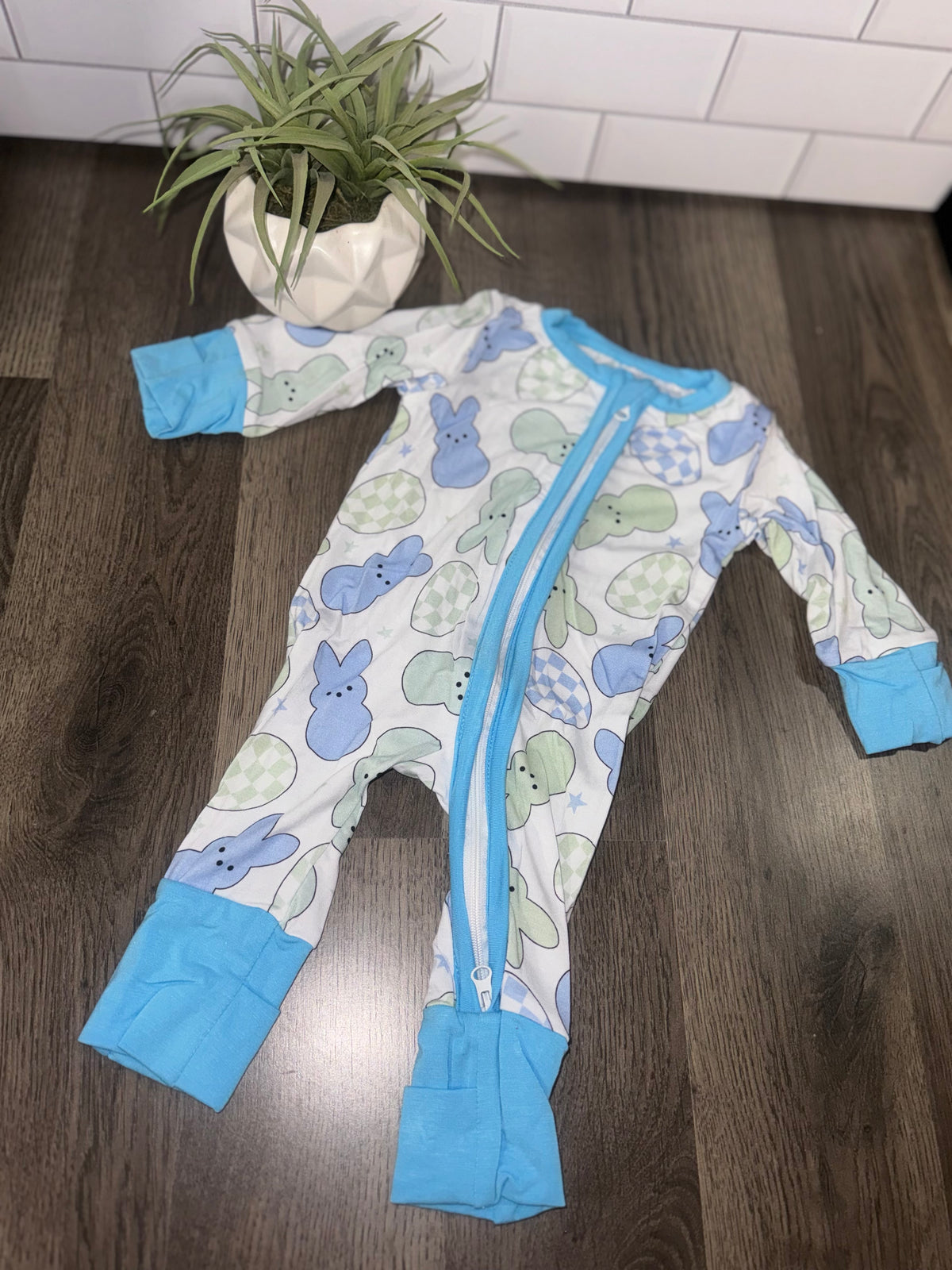 Blue Easter Bunny Bamboo Zippie