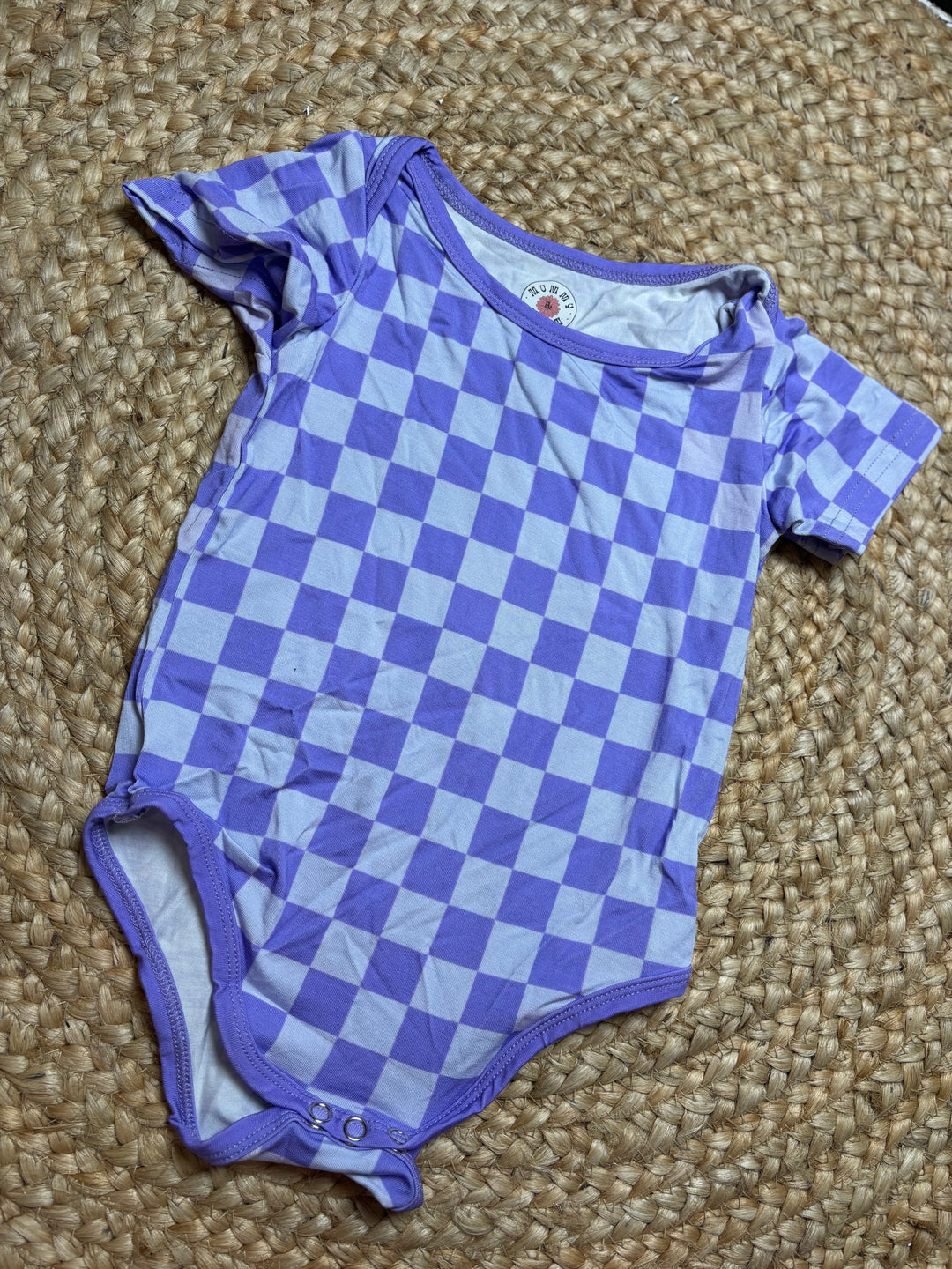 Purple Checkered Onesie