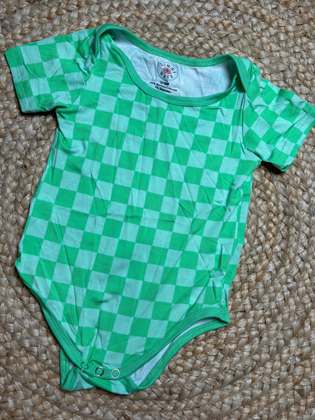 Green Checkered Onesie