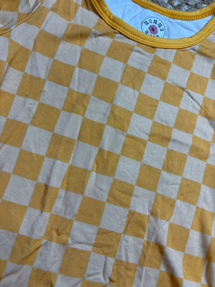 Orange Checkered Onesie