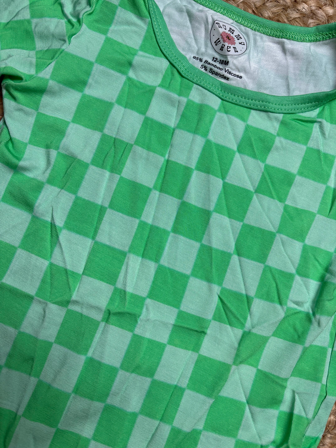 Green Checkered Onesie
