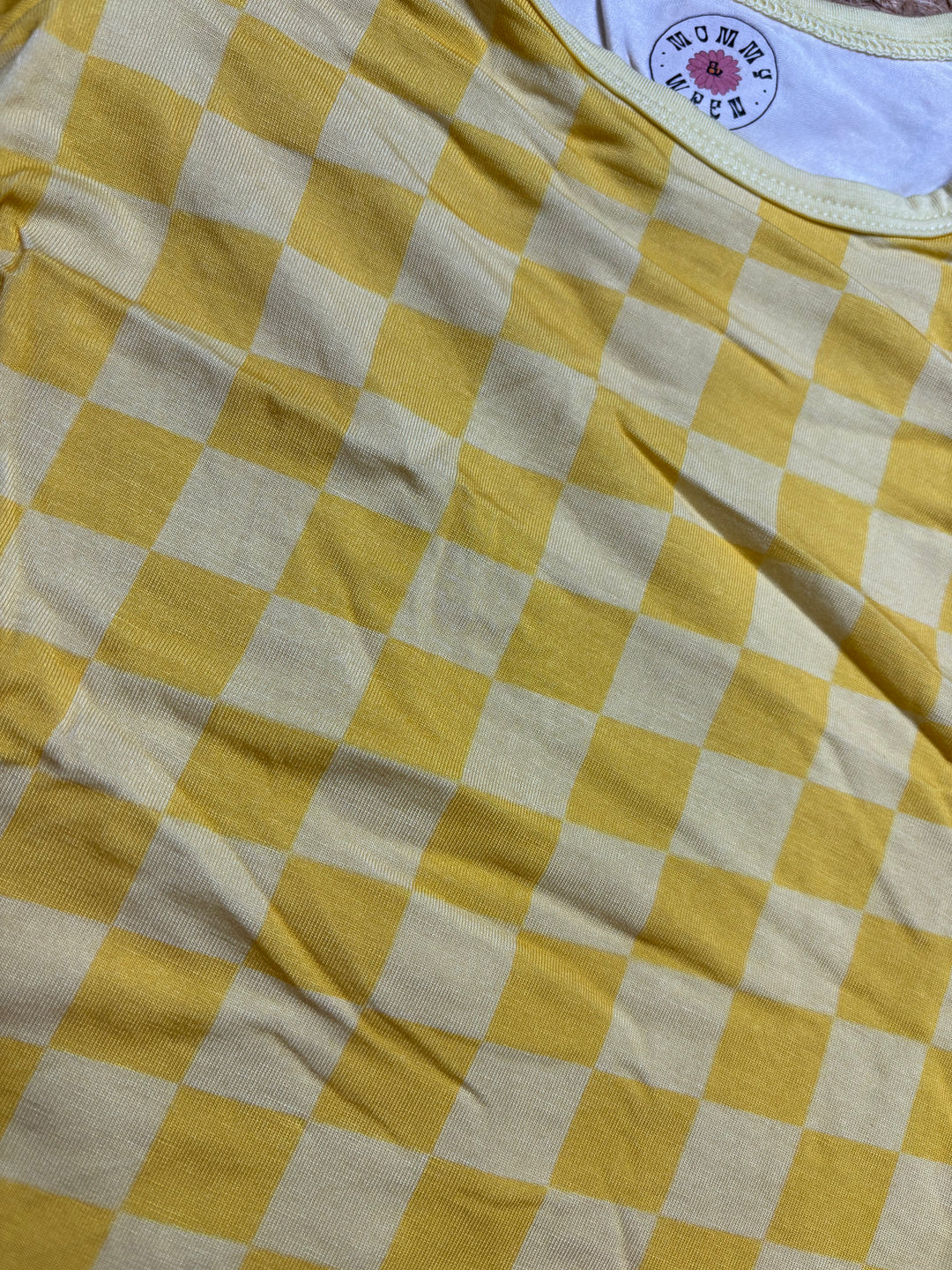 Yellow Checkered Onesie