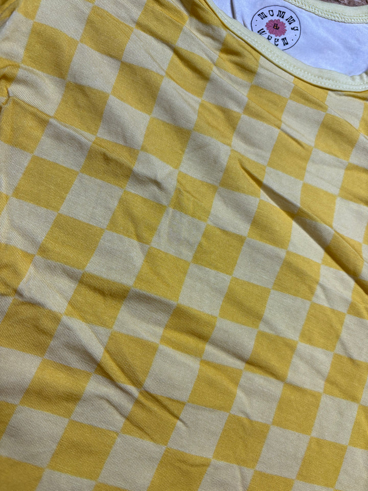 Yellow Checkered Onesie