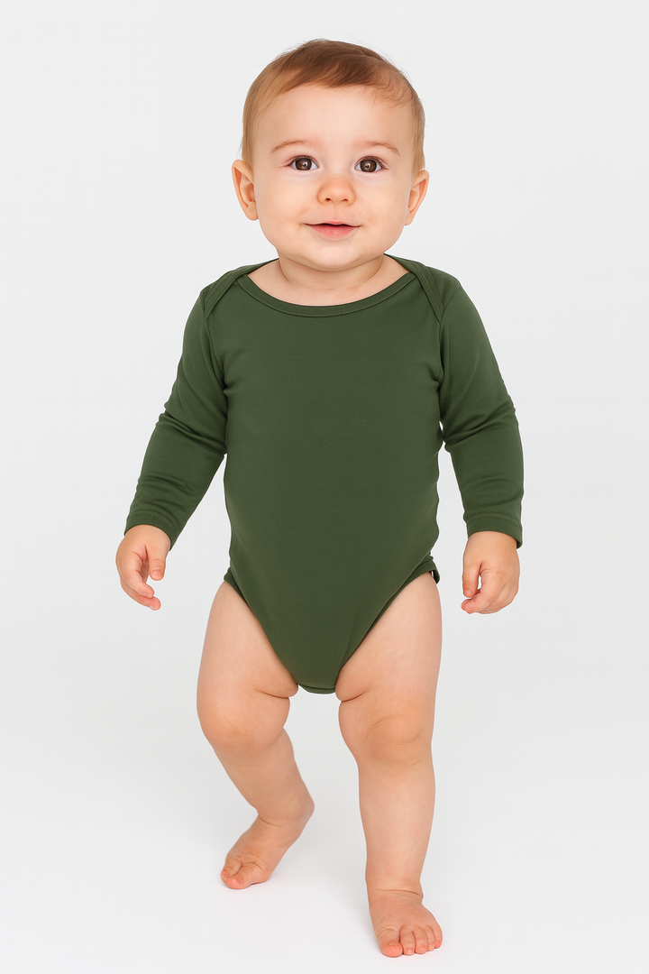 Olive Green Long Sleeve Onesie