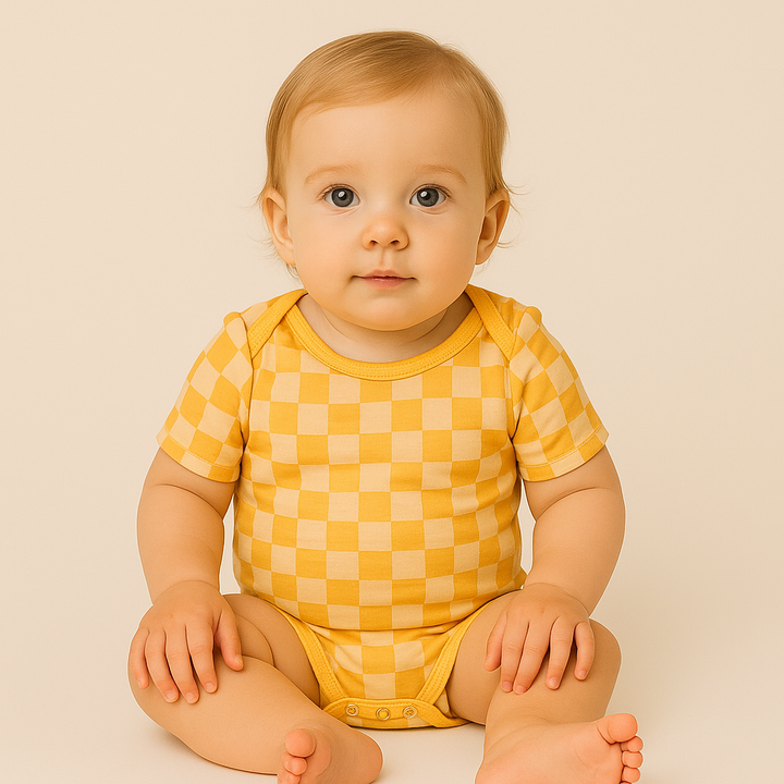 Orange Checkered Onesie