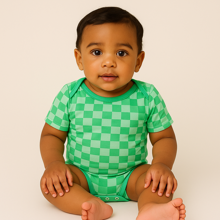 Green Checkered Onesie