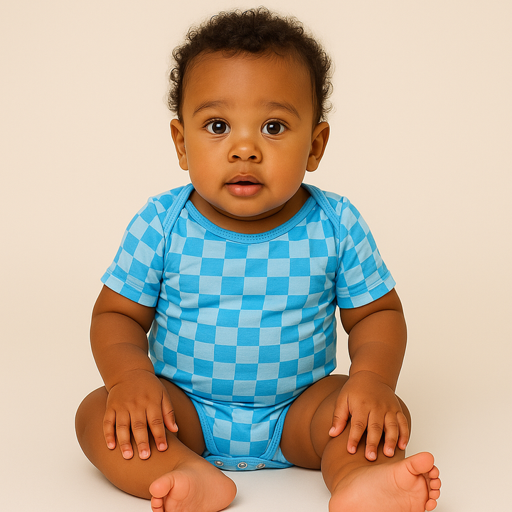 Blue Checkered Onesie