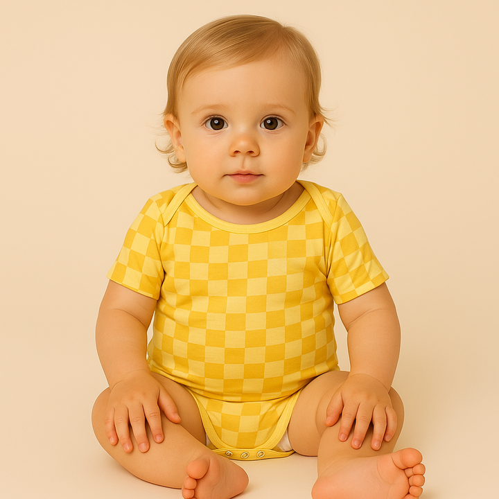 Yellow Checkered Onesie