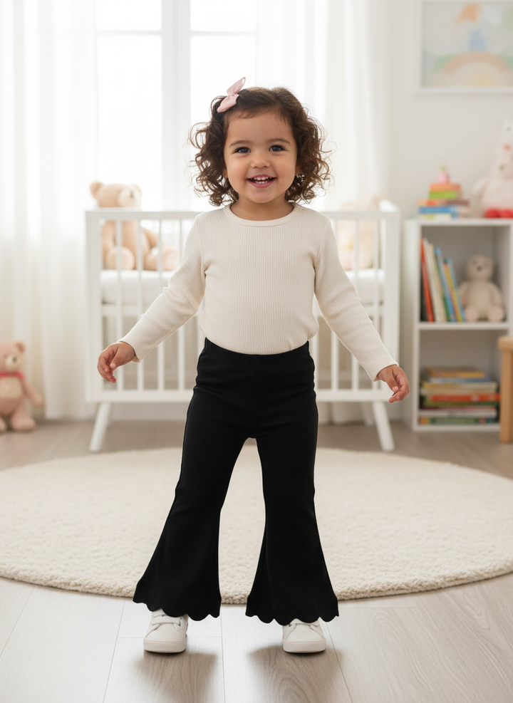 Black Bamboo Flared Pants