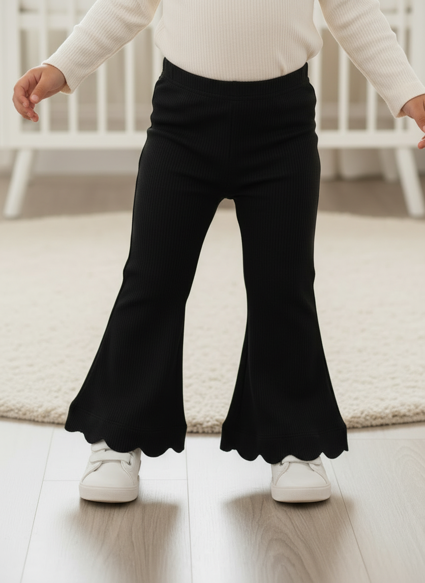 Black Bamboo Flared Pants