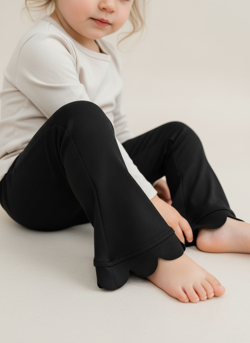 Black Bamboo Flared Pants