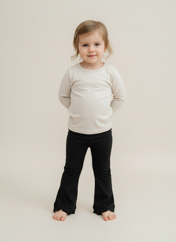 Black Bamboo Flared Pants