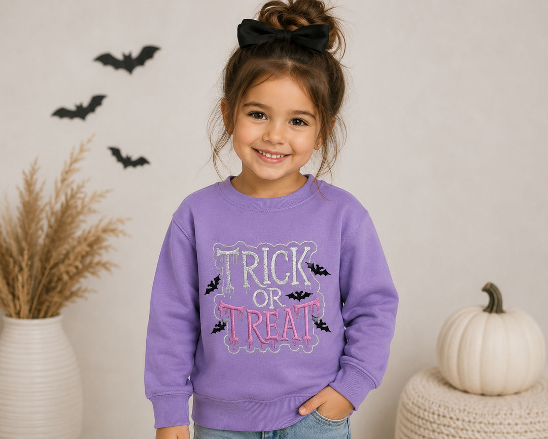 Trick or Treat Embroidered Sweater (Girl)