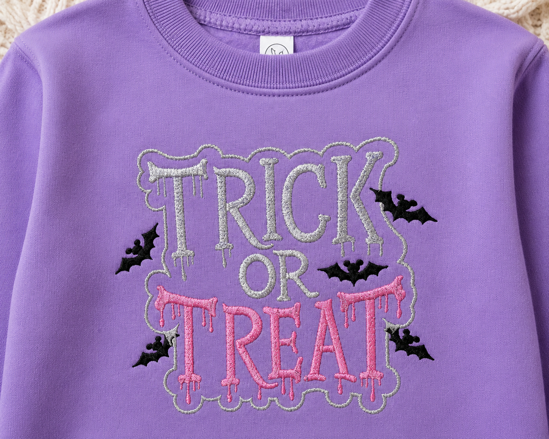Trick or Treat Embroidered Sweater (Girl)