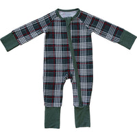 Green Plaid Bamboo Zipper